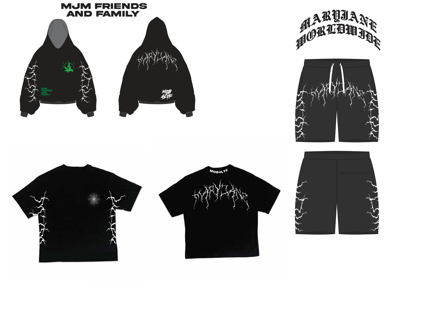 MJM F&F Oversized Reflective Shorts